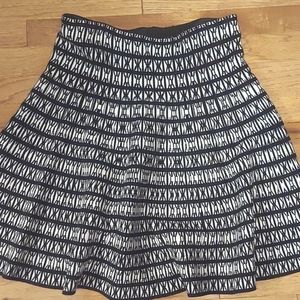 Cynthia Rowley Medium Black and White Pattern Skater Style Skirt
